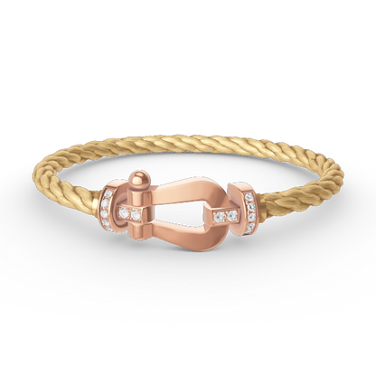 [Regalia jewelry]FORCE LARGE HORSESHOE HALF DIAMOND BRACELET ROSE GOLD