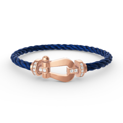 [Regalia jewelry]FORCE LARGE HORSESHOE HALF DIAMOND BRACELET ROSE GOLD