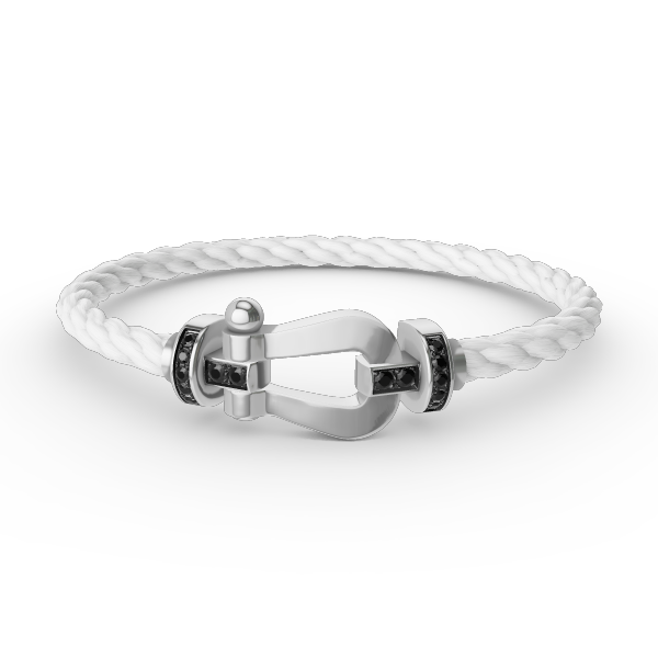 [Regalia jewelry]FORCE LARGE HORSESHOE BLACK DIAMOND BRACELET SILVER