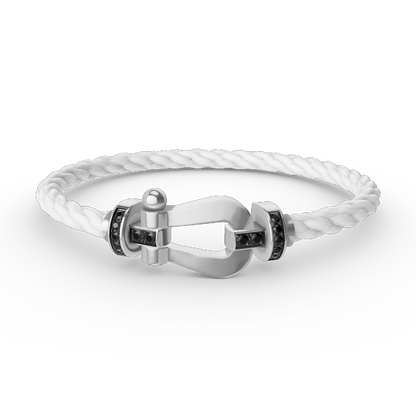 [Regalia jewelry]FORCE LARGE HORSESHOE BLACK DIAMOND BRACELET SILVER