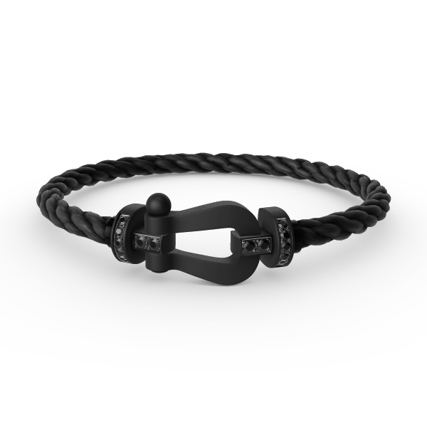 [Regalia jewelry]FORCE LARGE SERIES HORSESHOE BLACK SAMURAI BRACELET