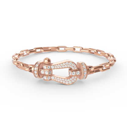 [Regalia jewelry]FORCE LARGE HORSESHOE CLASP  METAL BRACELET