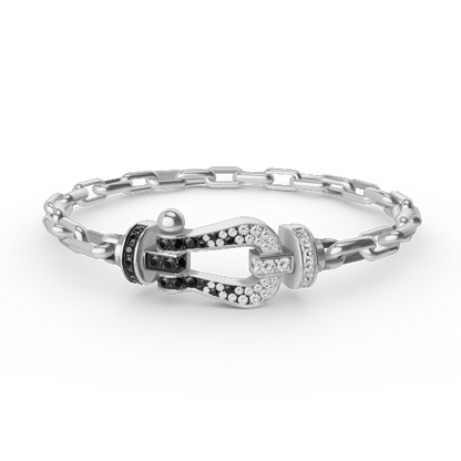 [Regalia jewelry]FORCE LARGE HORSESHOE CLASP  METAL BRACELET