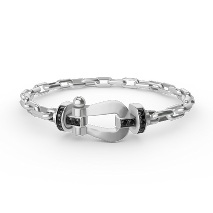 [Regalia jewelry]FORCE LARGE HORSESHOE CLASP  METAL BRACELET