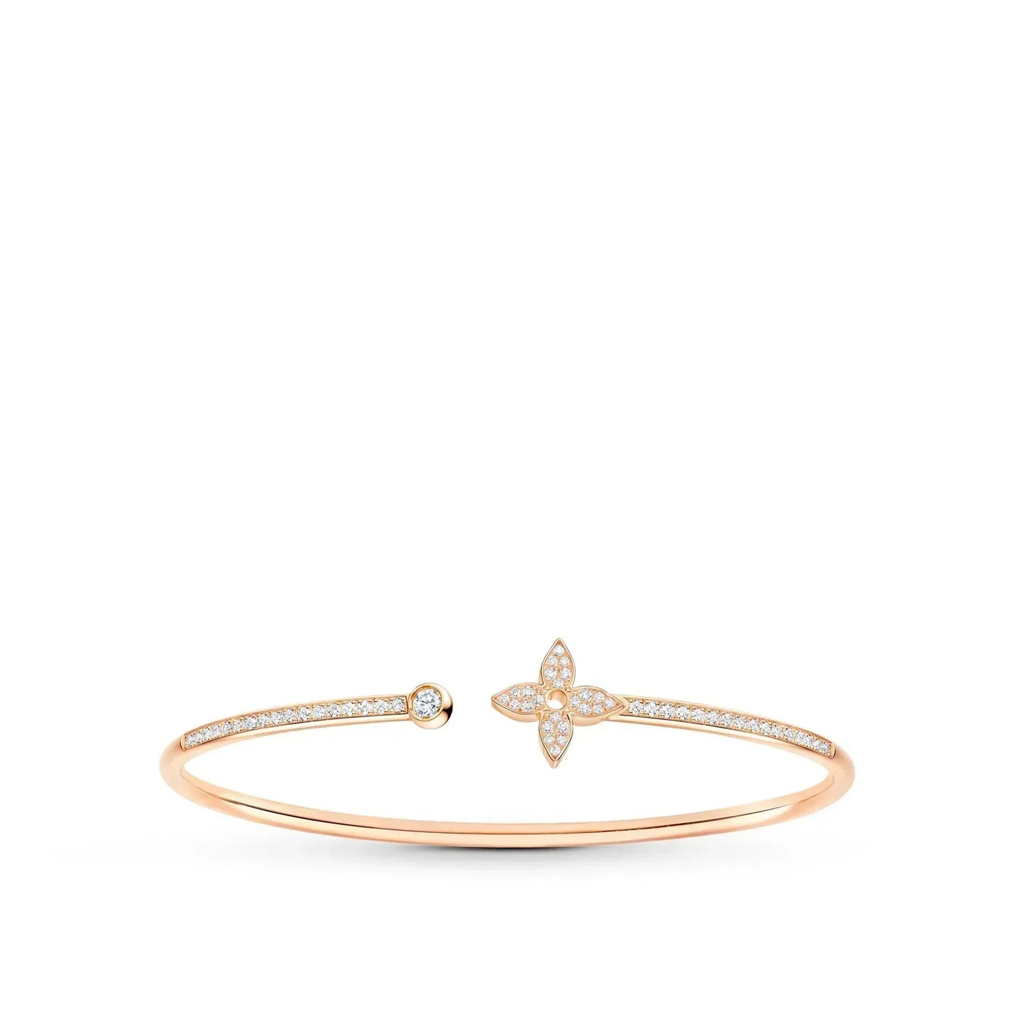 [Regalia jewelry]IDYLLE PINK GOLD OPEN BRACELET DIAMOND PAVED