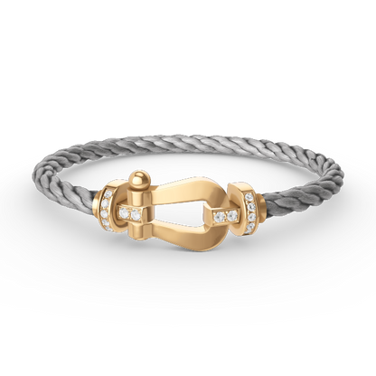 [Regalia jewelry]FORCE LARGE HORSESHOE HALF DIAMOND BRACELET GOLD