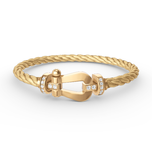 [Regalia jewelry]FORCE LARGE HORSESHOE HALF DIAMOND BRACELET GOLD
