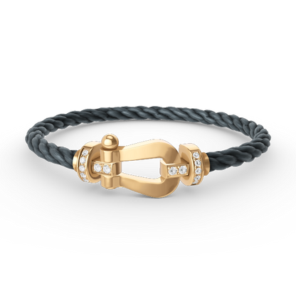 [Regalia jewelry]FORCE LARGE HORSESHOE HALF DIAMOND BRACELET GOLD