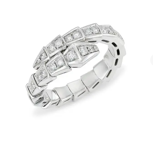 [Regalia jewelry]SERPENTI RING SILVER DIAMOND PAVED 4MM