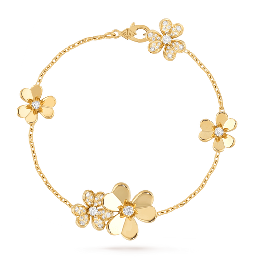 [Regalia jewelry]FRIVOLE GOLD 5 FLOWERS BRACELET