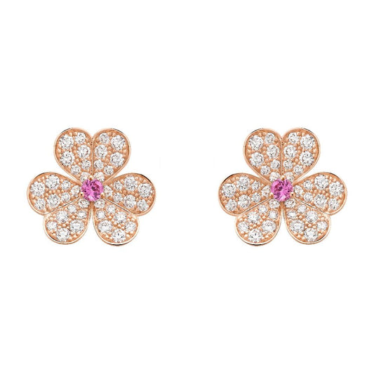 [Regalia jewelry]FRIVOLE PINK GOLD FLOWER DIAMOND EARRINGS