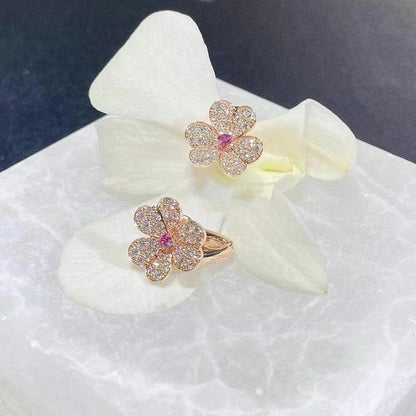 [Regalia jewelry]FRIVOLE PINK GOLD FLOWER DIAMOND EARRINGS