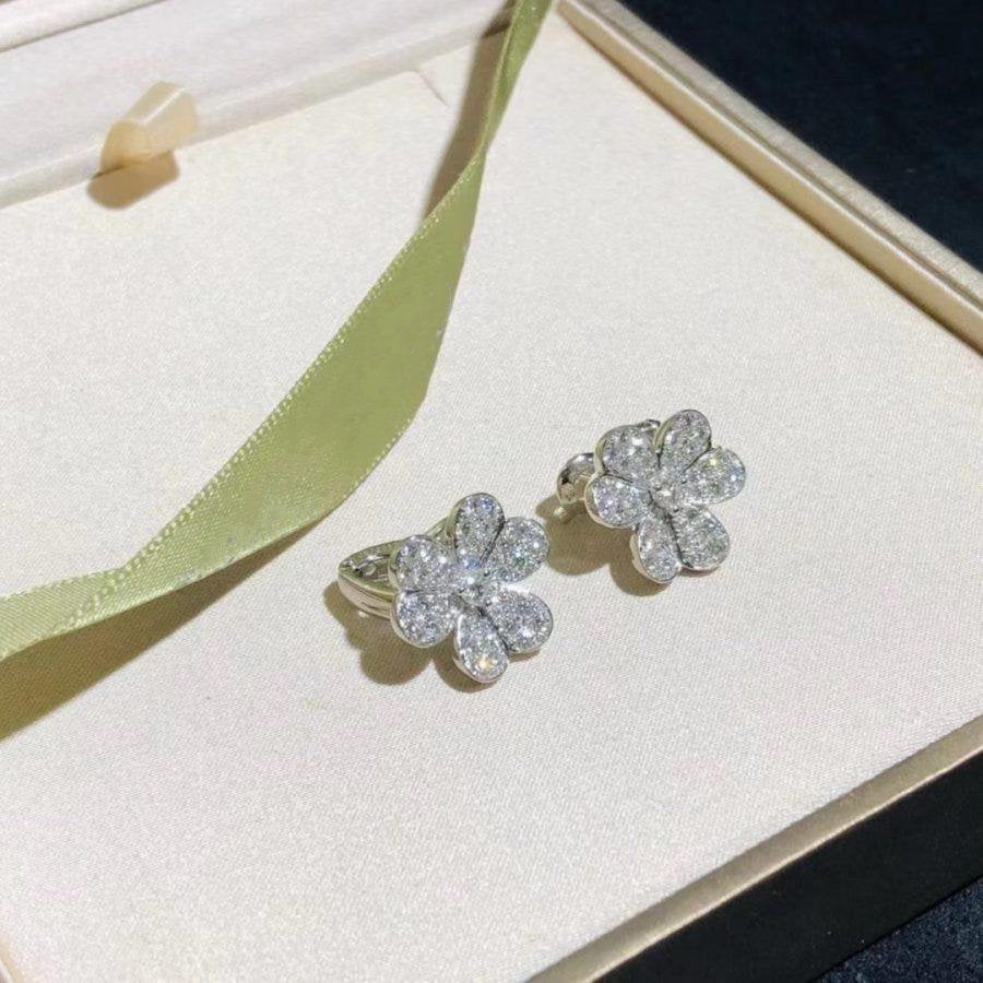 [Regalia jewelry]FRIVOLE SILVER FLOWER DIAMOND EARRINGS