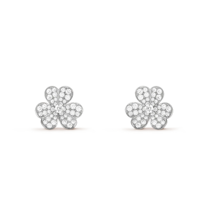 [Regalia jewelry]FRIVOLE SILVER FLOWER DIAMOND EARRINGS