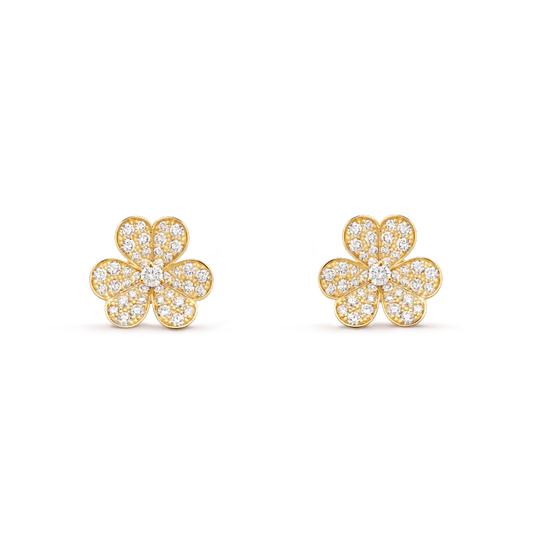 [Regalia jewelry]FRIVOLE GOLD FLOWER DIAMOND EARRINGS
