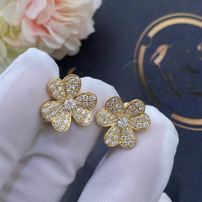 [Regalia jewelry]FRIVOLE GOLD FLOWER DIAMOND EARRINGS