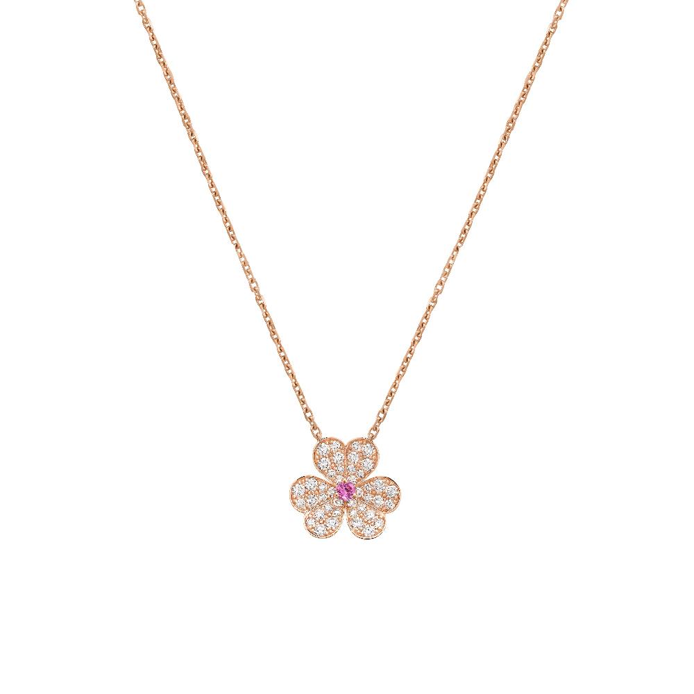[Regalia jewelry]FRIVOLE ROSE GOLD FLOWER DIAMOND NECKLACE