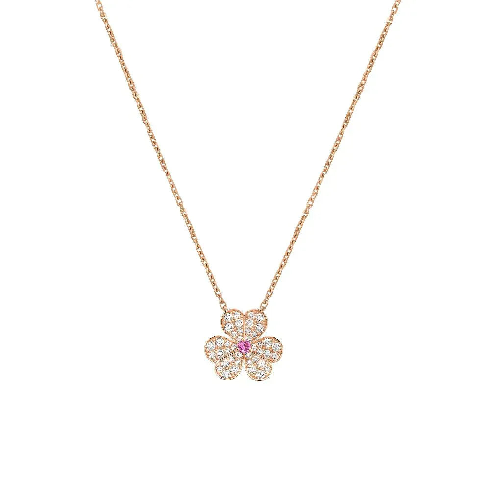 [Regalia jewelry]FRIVOLE ROSE GOLD FLOWER DIAMOND NECKLACE