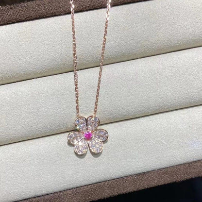 [Regalia jewelry]FRIVOLE ROSE GOLD FLOWER DIAMOND NECKLACE