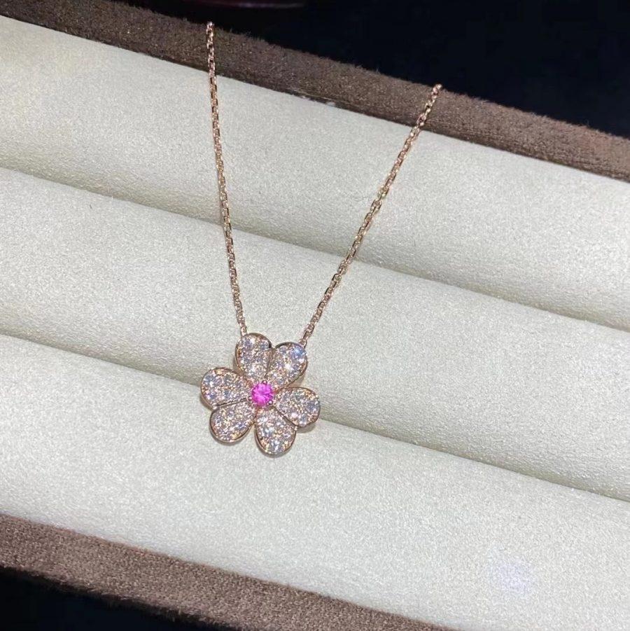 [Regalia jewelry]FRIVOLE ROSE GOLD FLOWER DIAMOND NECKLACE