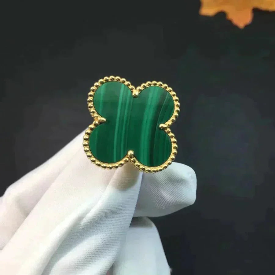 [Regalia jewelry]CLOVER MALACHITE RING