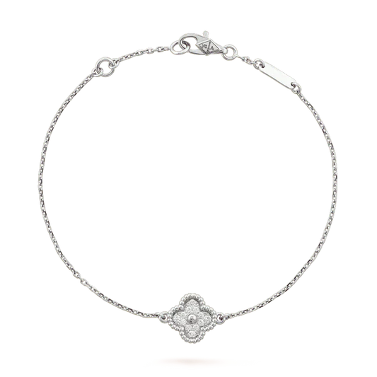 [Regalia jewelry]CLOVER  SINGLE FLOWER BRACELET SILVER