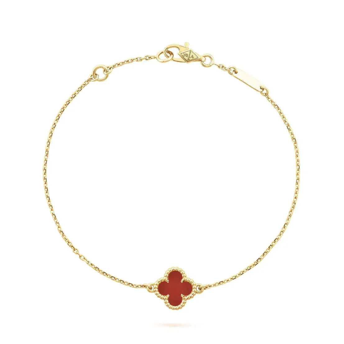 [Regalia jewelry]CLOVER  CARNELIAN SINGLE FLOWER BRACELET