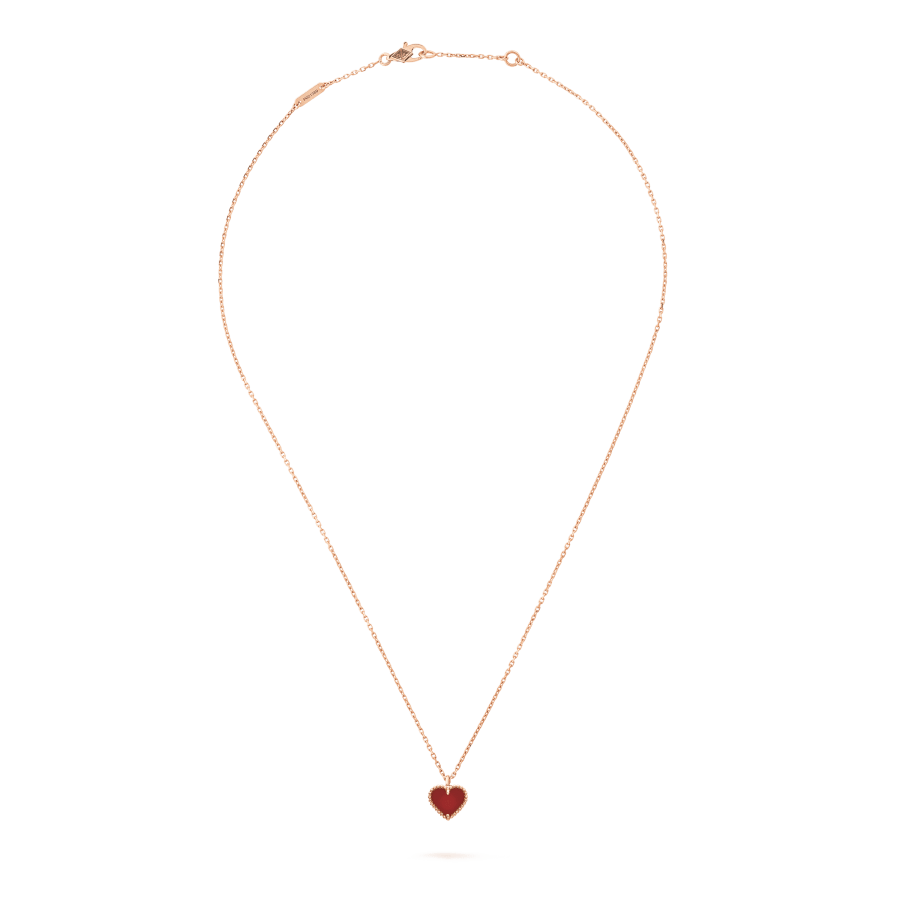 [Regalia jewelry]SWEET CLOVER CARNELIAN HEART NECKLACE