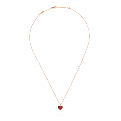 [Regalia jewelry]SWEET CLOVER CARNELIAN HEART NECKLACE