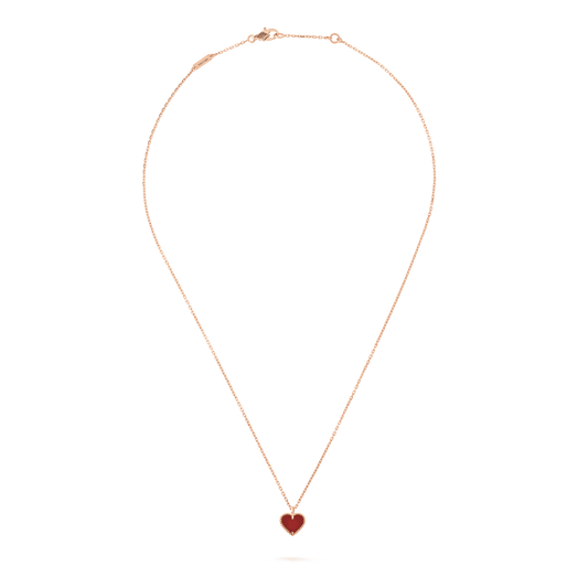[Regalia jewelry]SWEET CLOVER CARNELIAN HEART NECKLACE