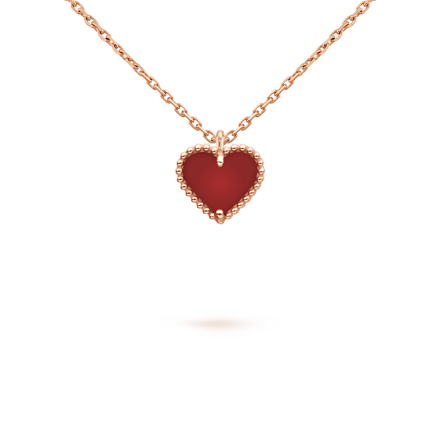 [Regalia jewelry]SWEET CLOVER CARNELIAN HEART NECKLACE