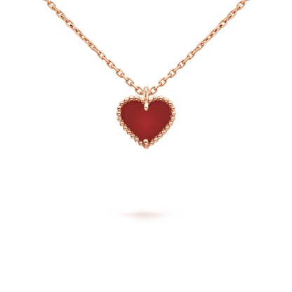 [Regalia jewelry]SWEET CLOVER CARNELIAN HEART NECKLACE