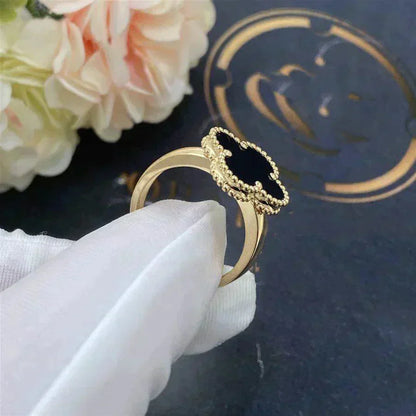 [Regalia jewelry]CLOVER ONYX RING