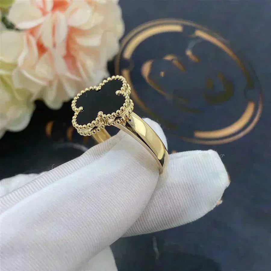 [Regalia jewelry]CLOVER ONYX RING