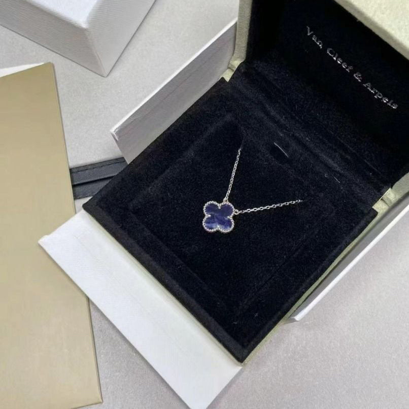 [Regalia jewelry]CLOVER 15MM PIETERSITE NECKLACE SILVER