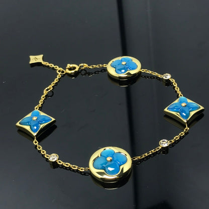 [Regalia jewelry]STAR AND SUN 4 MOTIF BLUE BRACELET