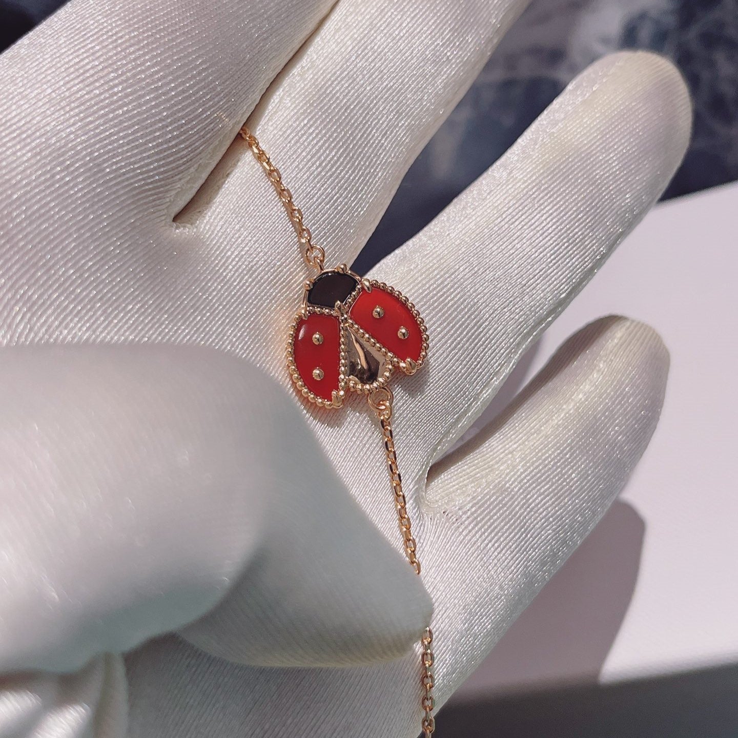 [Regalia jewelry]LUCKY SPRING 1 MOTIF PINK GOLD BRACELET