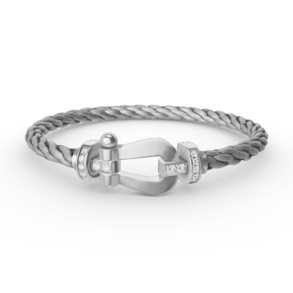 [Regalia jewelry]FORCE LARGE HORSESHOE HALF DIAMOND BRACELET SILVER
