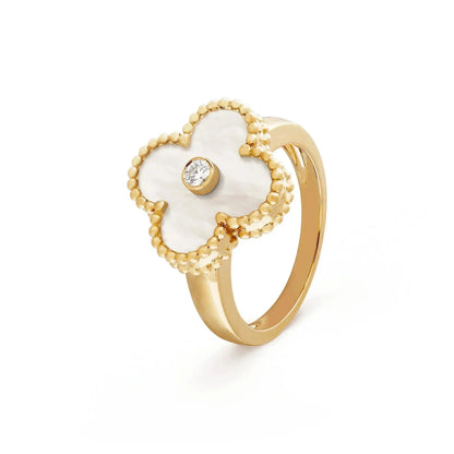 [Regalia jewelry]CLOVER PINK MOP RING GOLD DIAMOND